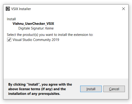 Vishnu User Checker VSIX